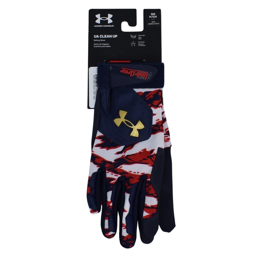 Under Armour UA Clean Up Batting Gloves Mens Size Small Navy Red 1378762-410 NWT